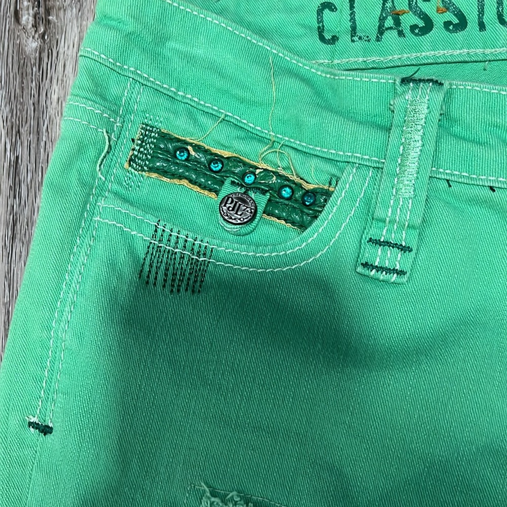 Classic Pepe London Jean Green distressed Studded Jeans - Picture 4 of 16